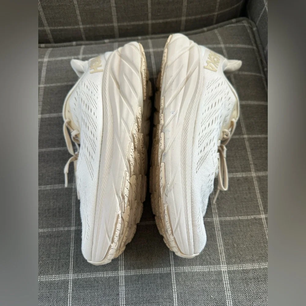 Hoka Cream/Beige Clifton 8 Running Shoes Mens Size 8D - Picture 5 of 12